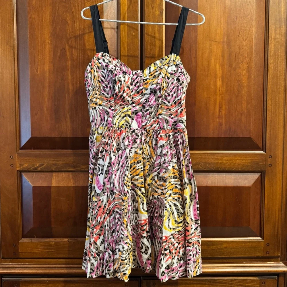 Allen B by Allen Schwartz Retro Animal‎ Print 100% Cotton Mini Dress Sz 5 / S